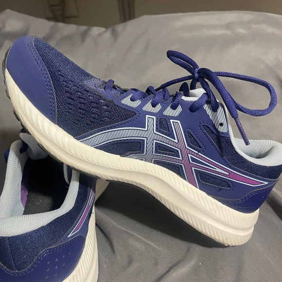 ASICS Contend 8 Running Shoes Women's Size 8 Blue White Pink Sneakers - Picture 1 of 6